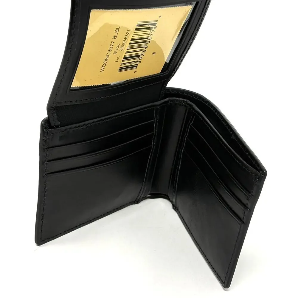 Dooney & Bourke Mens Black Passcase Wallet Concord Billfold Train Pass NWT